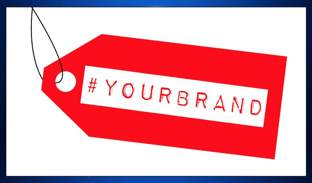 #yourbrand on luggage tag