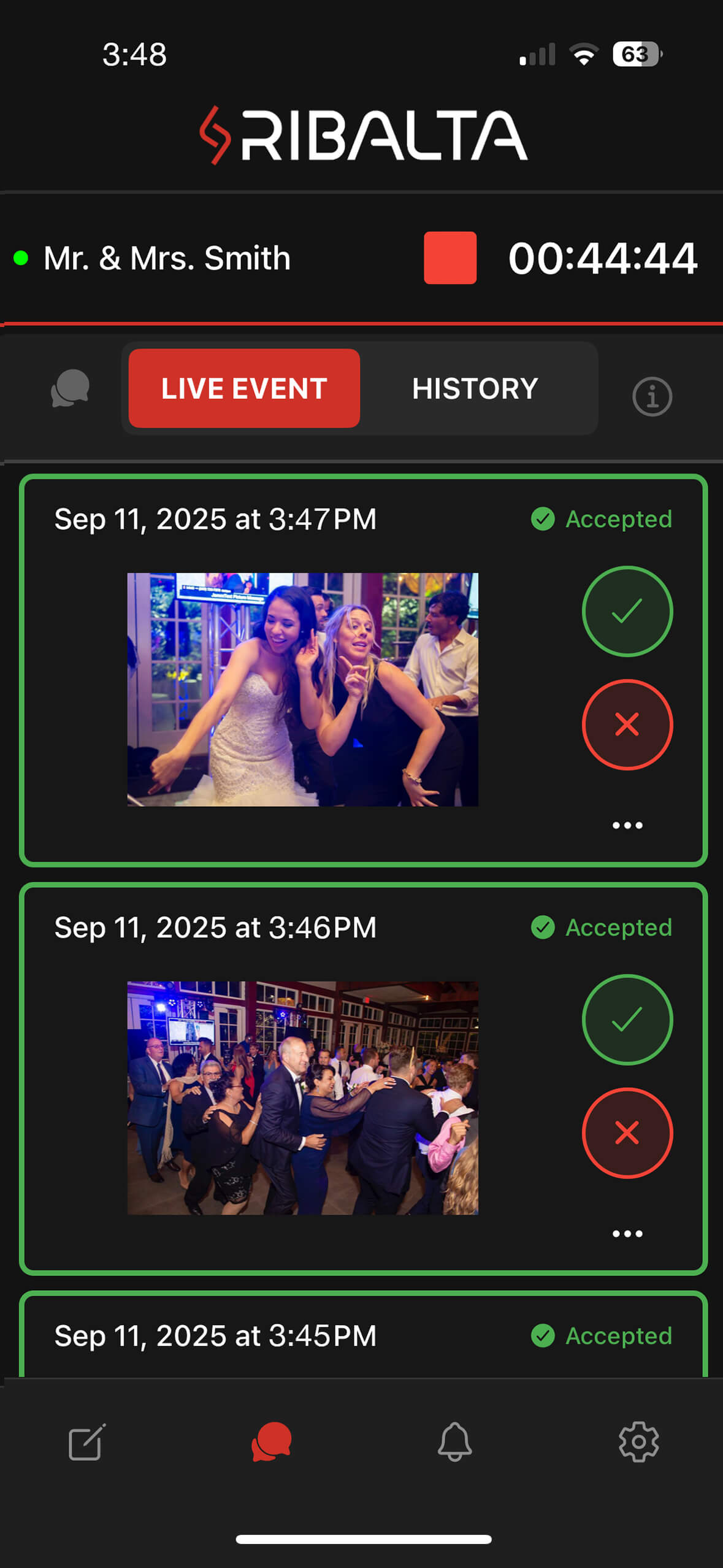 Ribalta Mobile App Interface - Approval