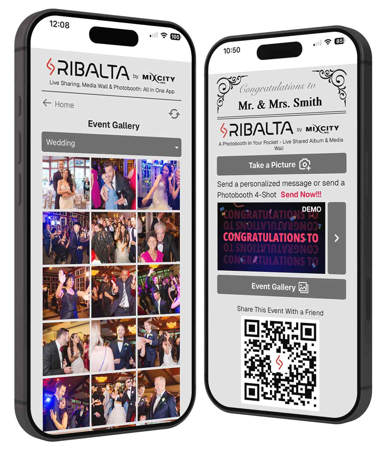 Ribalta live sharing event app displayed on a mobile phone
